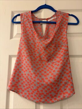 Must Have Coral Elephant Print Sleeveless Cami